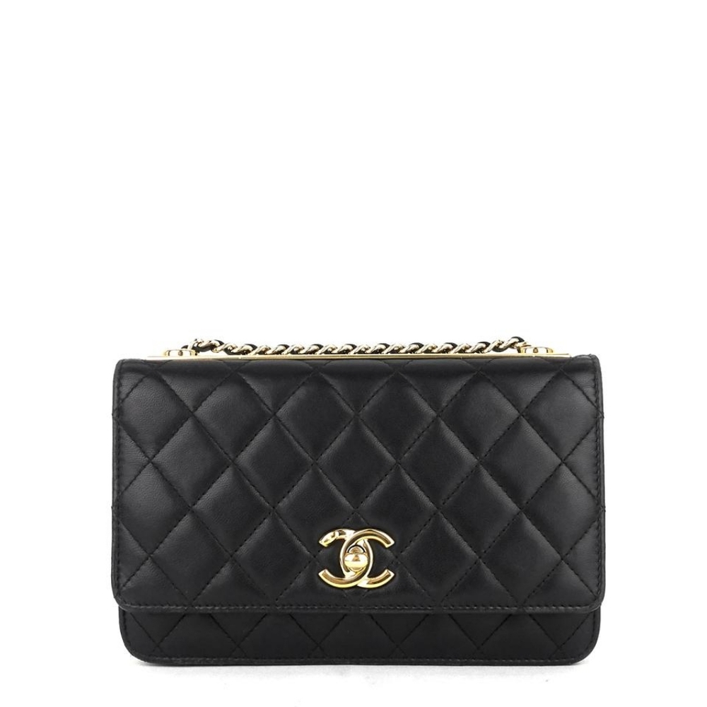 ***SOLD***Chanel Wallet on Chain Trendy CC Black Lambskin Leather Cross body bag